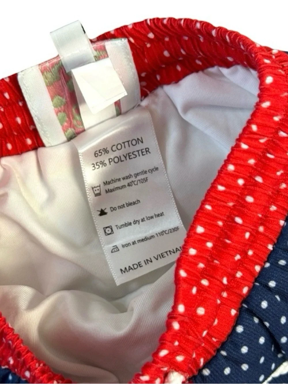 Cecil & Lou Polka Dot Swim Trunks Boys 12M Red White Blue Patriotic Hybrid